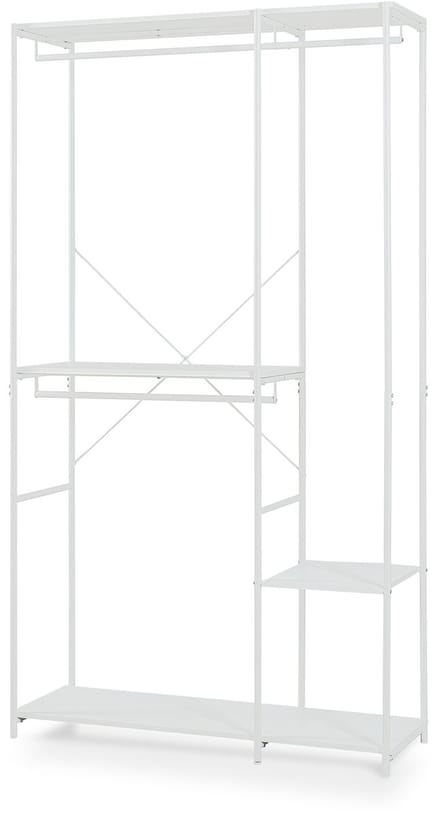 Open kledingkast Verdfjorg met 3 kledingroedes 3 planken 200x110x40 cm wit [en.casa]