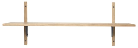 Ferm Living Sector Wandrek - eiken - zwart messing - 1 Wandplank - breed