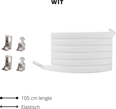 Beste Veters - Lock laces - Veters elastische - Veter sluiting - Veters 100 cm - Veters wit