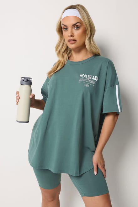 Yours Active Blauw 'Health & Wellness' Tshirt Size 42
