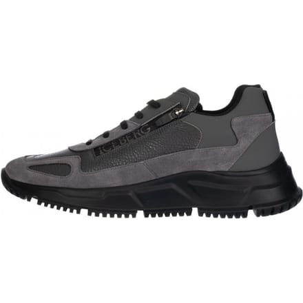 Iceberg Italiaanse lederen sneakers nieuwe combinatie ASH - Maat: 43 gray