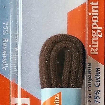 2.5 mm x 45 cm donkerbruin - Dunne ronde veter 75% katoen 80