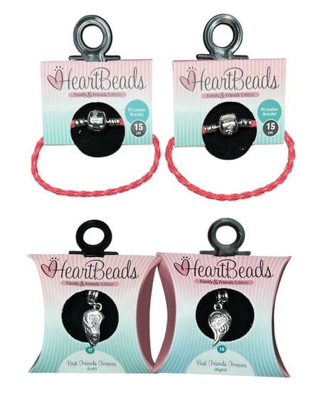HeartBeads BestFriends Armbandjes Rood PU Leer 15cm