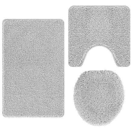 vidaXL - Antislip - Badmat - Set - 3 - st - Grijs - 50 - x - 80 - cm - PP