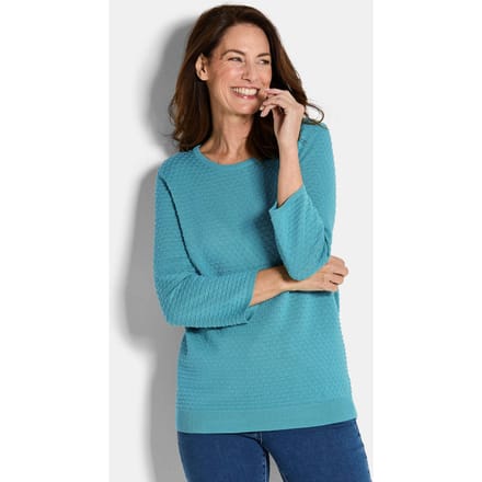Tricot pullover met stippenmotief - türkis - Gr. 24 van Goldner Fashion