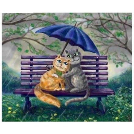 5D bricolage diamant peinture  chat mignon  diamant point de croix strass mosaïque peinture décor 20X30CM blue