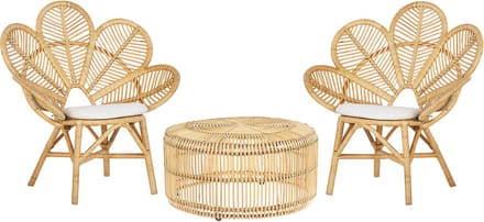 FLORENTINE / LIMNI - Bistroset voor 2 - Lichtbeige - Rotan