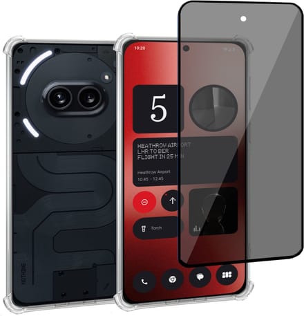 Geschikt voor Nothing Phone 2a / 2a Plus - Hoesje + Privacy Screenprotector – Privé - Gehard Glas Cover