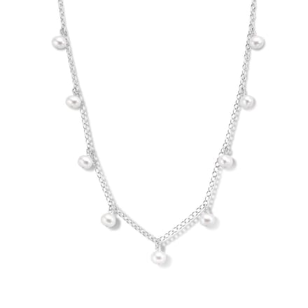zilver gerhodineerd collier parels 41 + 4 cm 1336546