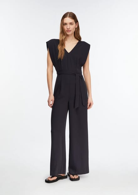 comma - female - Jumpsuit met wijde pijpen