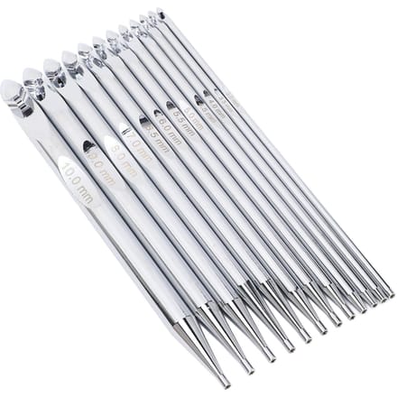 Verwisselbare Rondbreinaalden Set 12 Stuks Haaknaald 3mm tot 10mm Multifunctioneel white