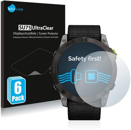 Savvies - Screenprotector voor Garmin Enduro 2 - Folie Beschermfolie transparant 6 Stuks