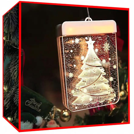Gebrandschilderd glas - Led 3D - Raamdecoratie - Kerstverlichting