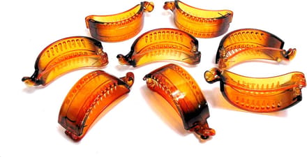 8 haarklemmen met sluitclip bruin