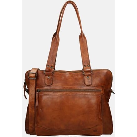 Bear Design Lia Leren Dames Schoudertas / Laptoptas 13,3" - Cognac