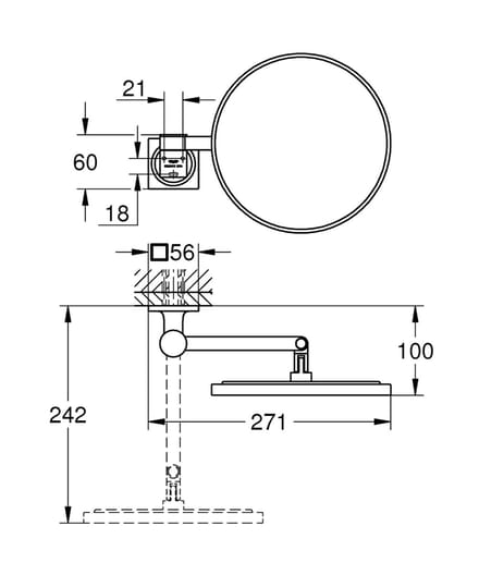 GROHE Allure make-up spiegel Chroom