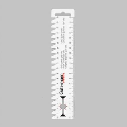 Gutermann handmaat - 22x4,5cm liniaal - wit - metermaatje - zoommaatje