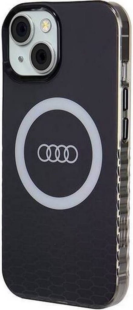 Audi IML Big Logo Back Case (MagSafe Compatible) - Geschikt voor Apple iPhone 15 (6.1") - Zwart