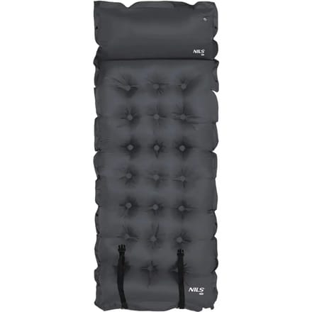NILS CAMP NC4018 - Zelfopblaasbare Mat met Kussen - Compact - Donkergrijs