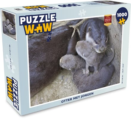 Puzzel Otter met jongen - Legpuzzel - Puzzel 1000 stukjes volwassenen
