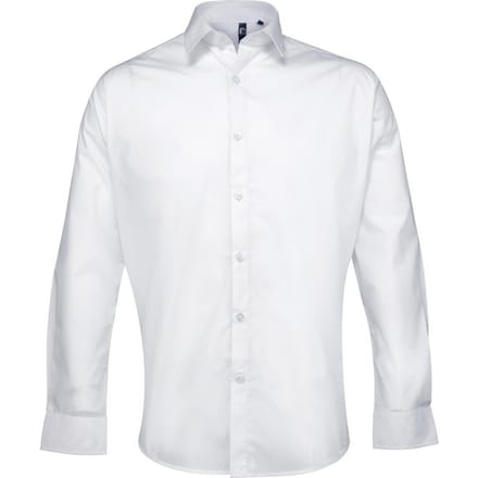 Premier Heren Supreme Poplin Formeel Overhemd (Wit)