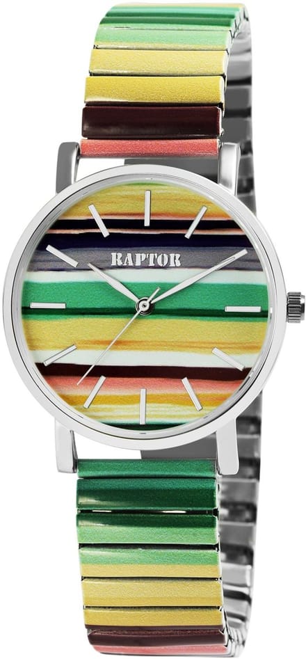 Raptor Herenhorloge siliconen JW20204 met echte leren band, 5ATM, basic, modern, zakelijk