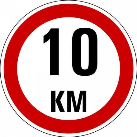 Maximaal 10 km bord, kunststof, A1 100 mm