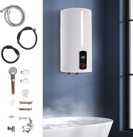 Elektrische Boiler - Warmwater Opslag - Direct Warm Water - Instelbare Temperatuur - 50 Liter Inhoud - Wit