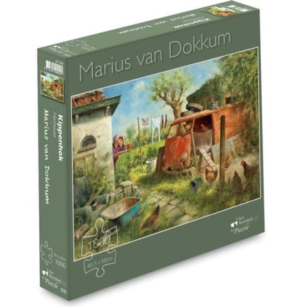 Marius Van Dokkum- Kippenhok- Puzzel 1000 Stukjes