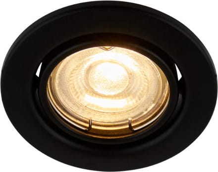 Inbouwspot kantelbaar zwart rond - Met GU10 Fitting