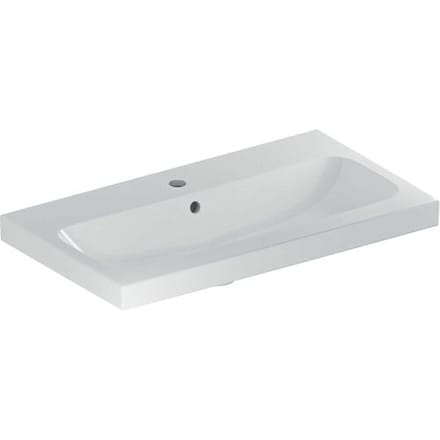 Geberit iCon Light washbasin 75 cm shortened projection with tap hole in the middle and overflow 501.842.00.1
