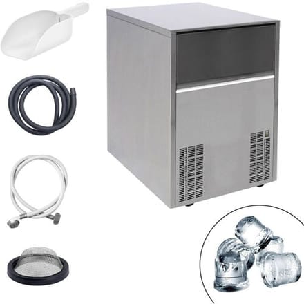GGM Gastro Eiswürfelbereiter - Zylinder - 80 kg/24 h Zilver