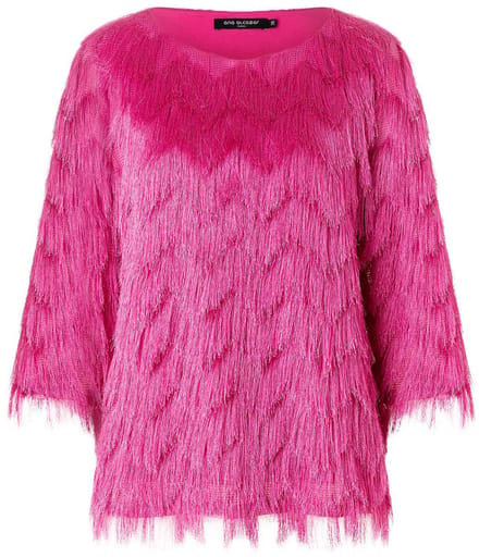 Ana Alcazar - roze top met franjes - maat 36
