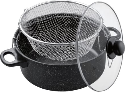 Benson Frituurpan met korf - Carbonstaal - Marmer coating - Ø 26 cm