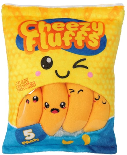 Topknuffels Snack Zakje met Mini Kaas Chips Pluche Knuffel - 5 snackvriendjes