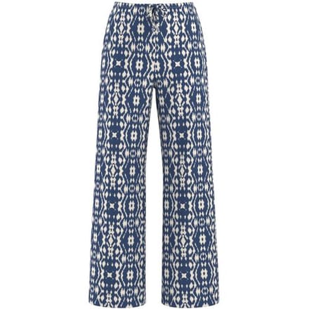 ESMARA Satijnen dames wide leg broek (Blauw, L (44-46))