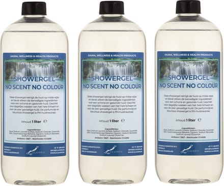 Douchegel No Scent, No Colour 1 liter - set van 3 stuks - Showergel