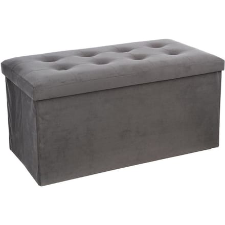 Eazy Living Poef + Opbergbox Groot Mathieu Grijs Velvet