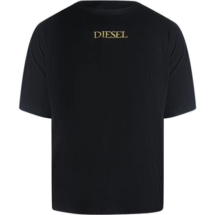 Diesel Heren T-shirt katoen met logo (Zwart)