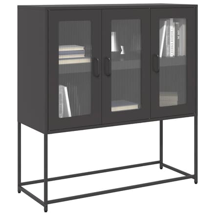 vidaXL - Dressoir - 100,5x39x107 - cm - koudgewalst - staal - zwart