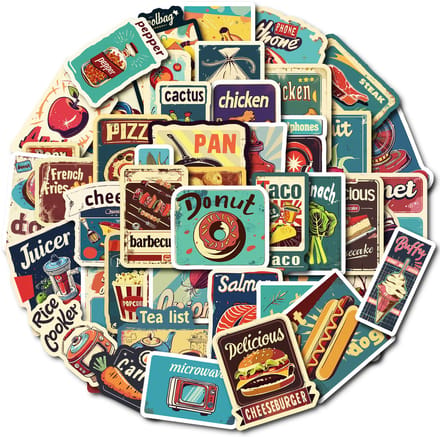 Meer Leuks - Stickerset Retro - 50 stuks