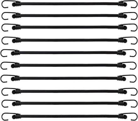 10 stuks elastische spanbanden met haken, bagagespanner voor camping en tentzeil