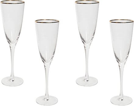 TOPAZ - Champagneglas set van 4 - Goud - Glas