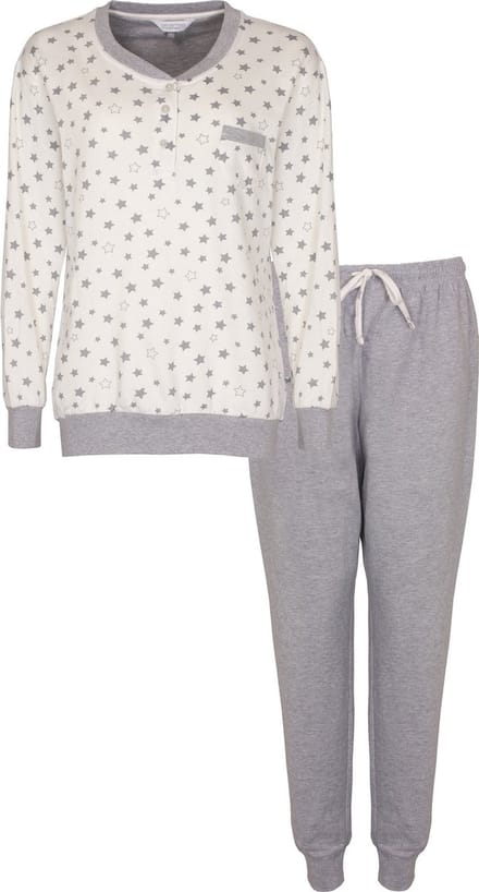 Tenderness Dames Pyjama - Fleece - Polo Sluiting - Grijs - Maat XXL