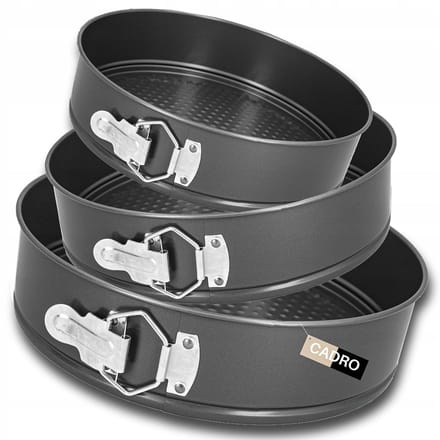 3-delige Ronde Cakevormenset - Bakvormen 24, 26, 28 cm