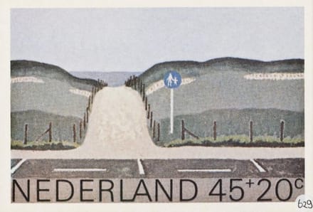 Briefkaart met afbeelding Duinlandschap postzegel