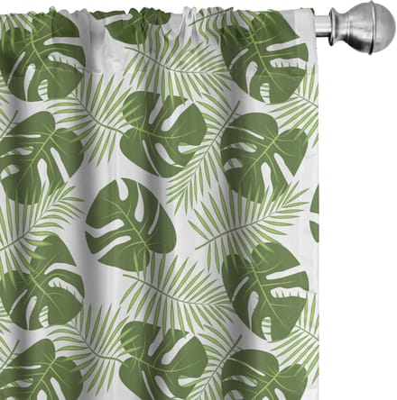 ABAKUHAUS – Gordijnen 2x75x225 cm – microvezel – halfdonker – groen hellgroen