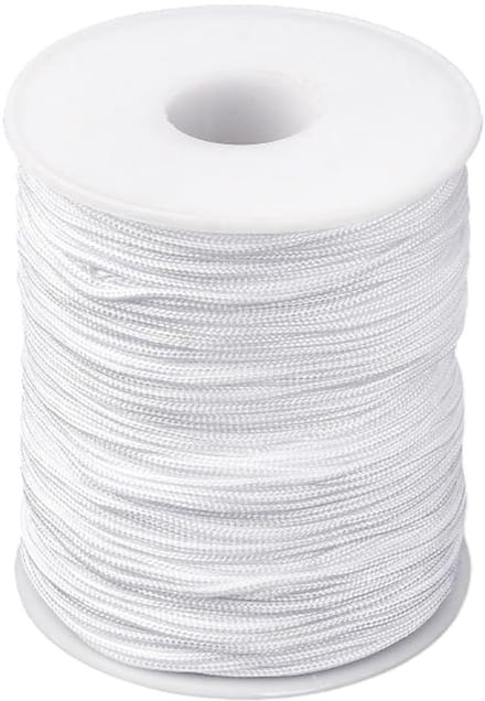 PandaHall Elite Nylon Draad, Wit, 1.5mm, ongeveer 100 yard/rol