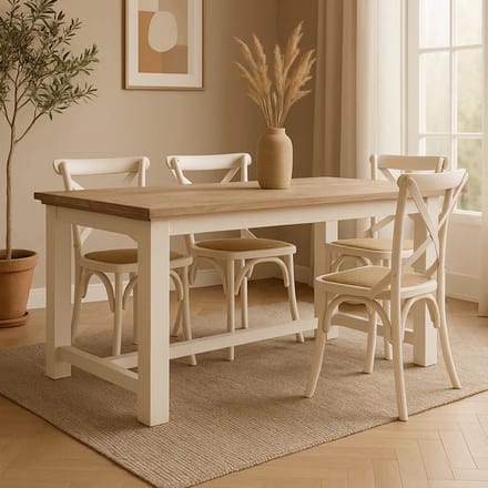 Eettafel Parma Rechthoekig Wit Hout - Wit - Novihome