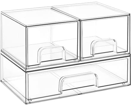 Opbergdoos met 3 Laden - Doorzichtige Make-uptafel Organizer